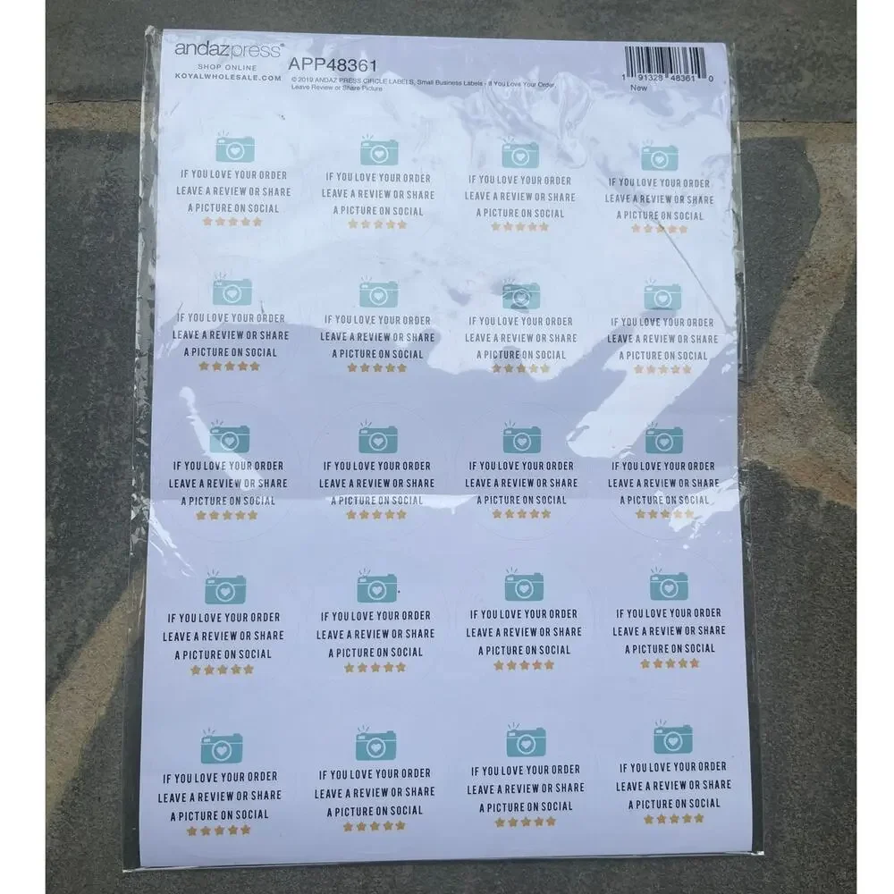 Andaz Press Round Small Business Sticker Labels, 120 Pack Packaging Stickers